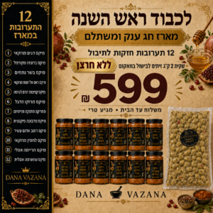 מארז גדול  12 תערובות חזקות ו2 קילו זיתים לבישול ללא חרצן  לראש השנה מושלם !!
